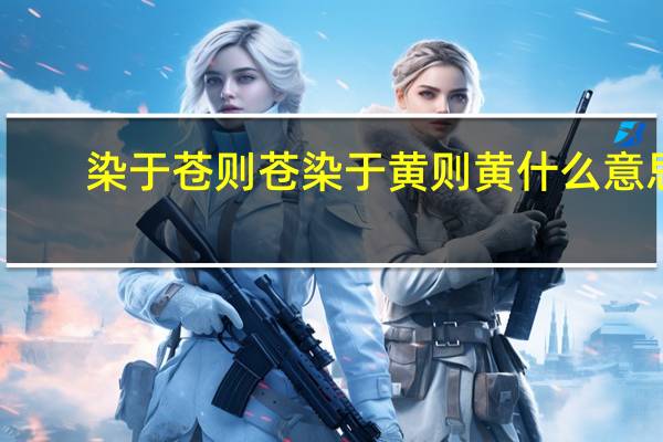 染于苍则苍染于黄则黄什么意思