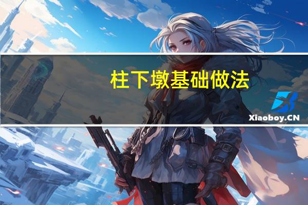 柱下墩基础做法