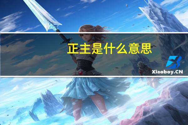 正主是什么意思