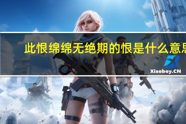 此恨绵绵无绝期的恨是什么意思