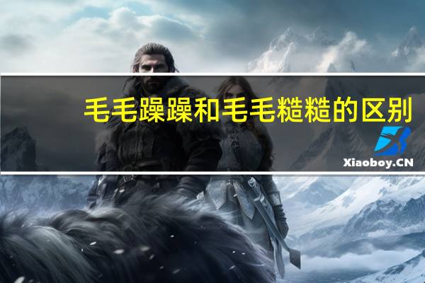 毛毛躁躁和毛毛糙糙的区别