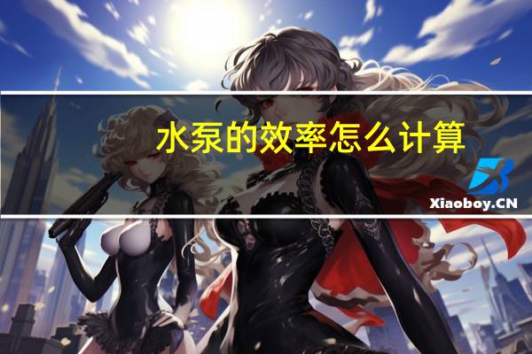 水泵的效率怎么计算