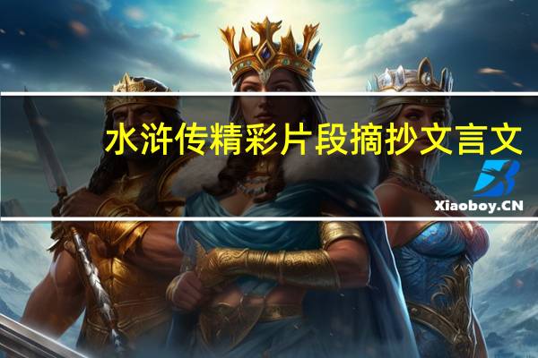 水浒传精彩片段摘抄文言文