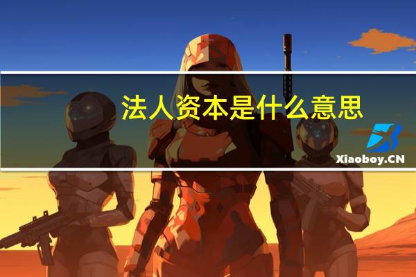 法人资本是什么意思