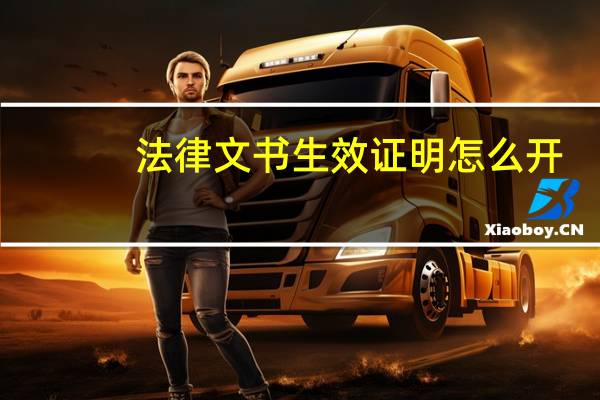 法律文书生效证明怎么开