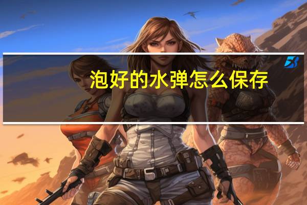 泡好的水弹怎么保存