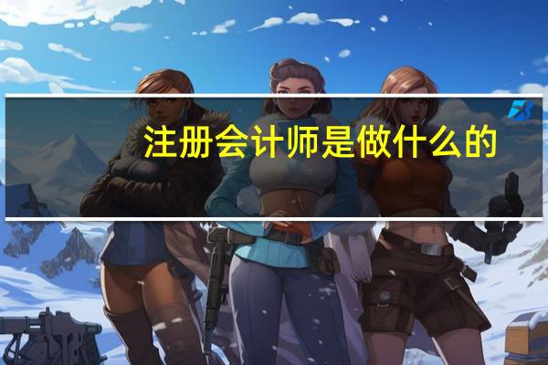 注册会计师是做什么的?