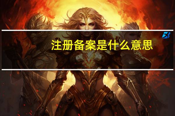 注册备案是什么意思