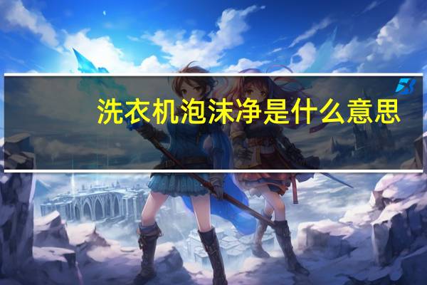 洗衣机泡沫净是什么意思
