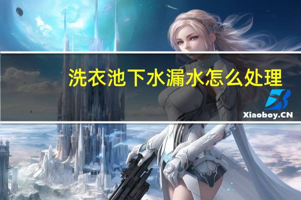 洗衣池下水漏水怎么处理