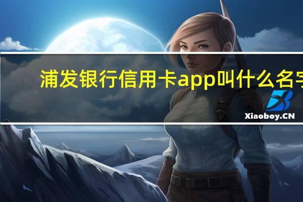 浦发银行信用卡app叫什么名字