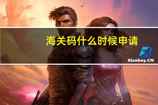 海关码什么时候申请