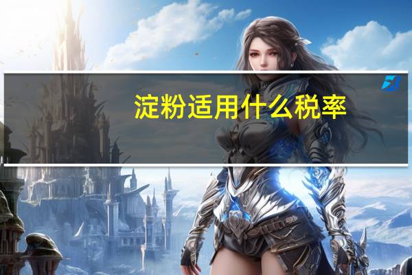 淀粉适用什么税率