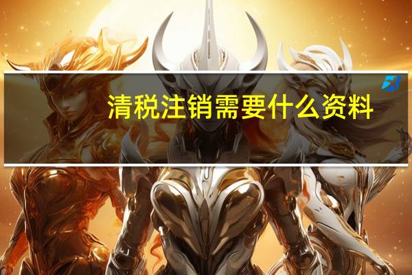 清税注销需要什么资料