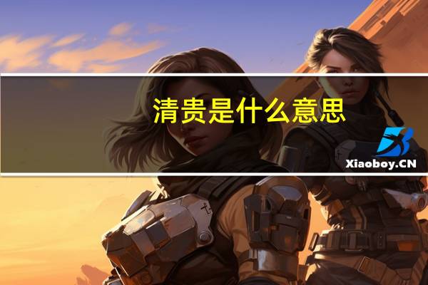 清贵是什么意思