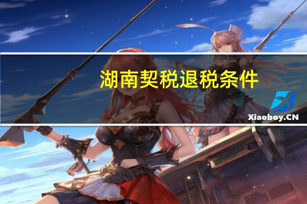 湖南契税退税条件