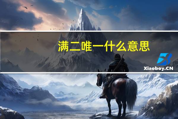 满二唯一什么意思