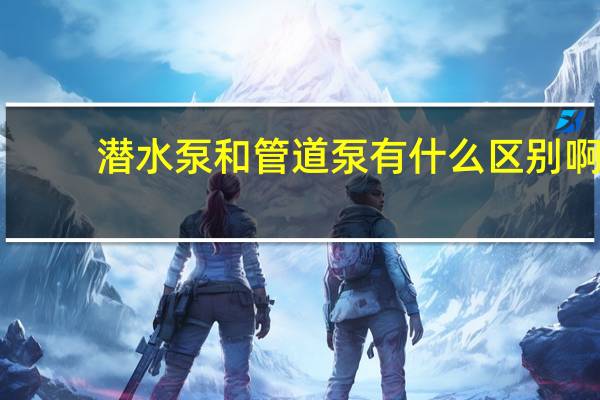 潜水泵和管道泵有什么区别啊