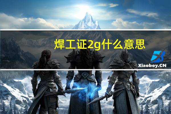 焊工证2g什么意思