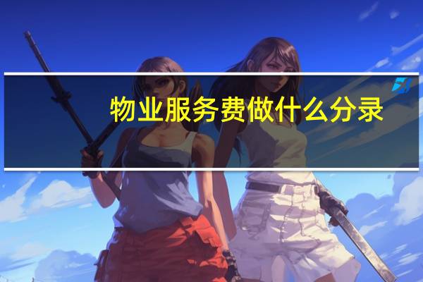 物业服务费做什么分录