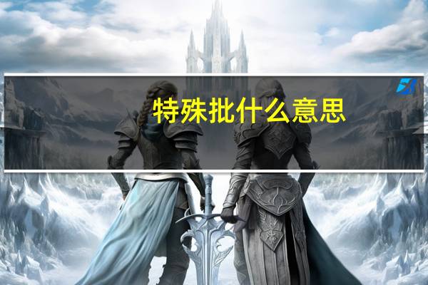 特殊批什么意思