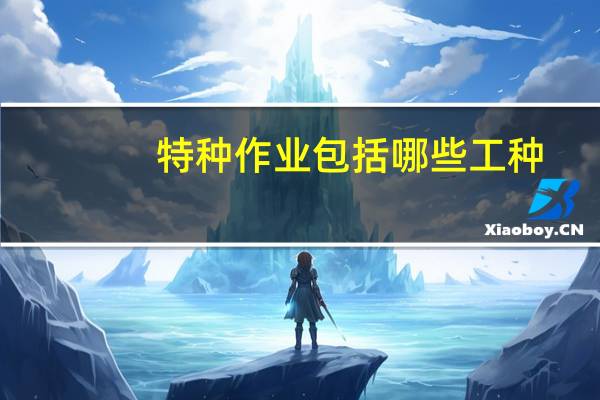 特种作业包括哪些工种
