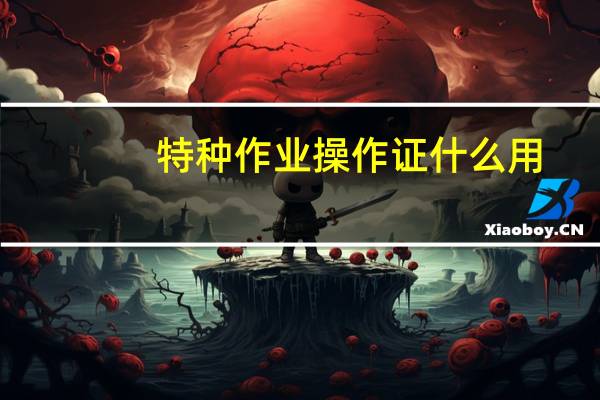 特种作业操作证什么用