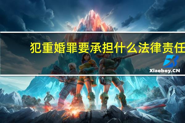 犯重婚罪要承担什么法律责任