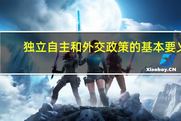 独立自主和外交政策的基本要义