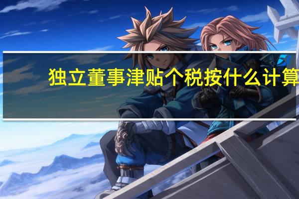 独立董事津贴个税按什么计算