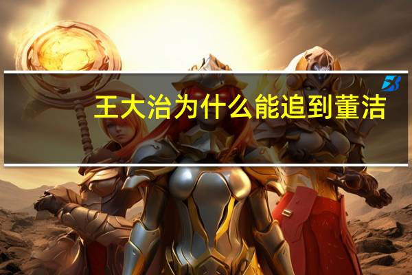 王大治为什么能追到董洁