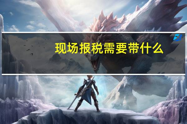 现场报税需要带什么