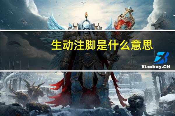 生动注脚是什么意思