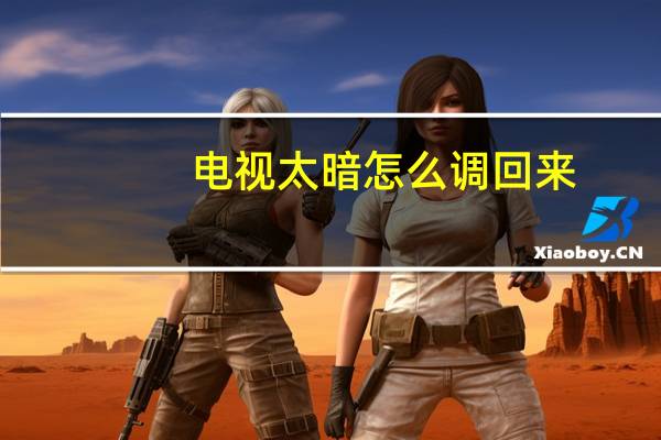 电视太暗怎么调回来