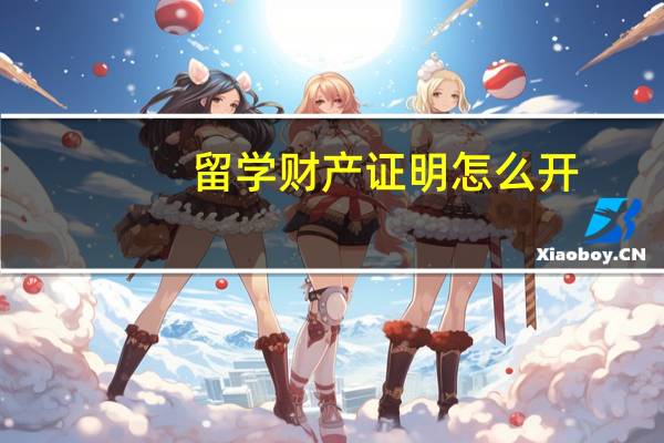 留学财产证明怎么开