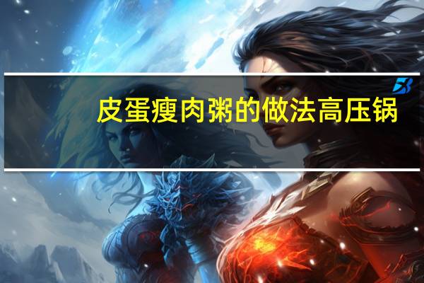 皮蛋瘦肉粥的做法高压锅