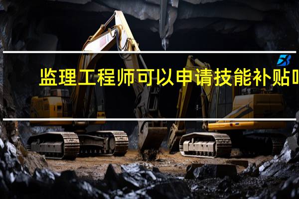 监理工程师可以申请技能补贴吗