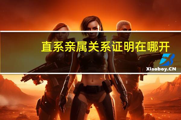 直系亲属关系证明在哪开