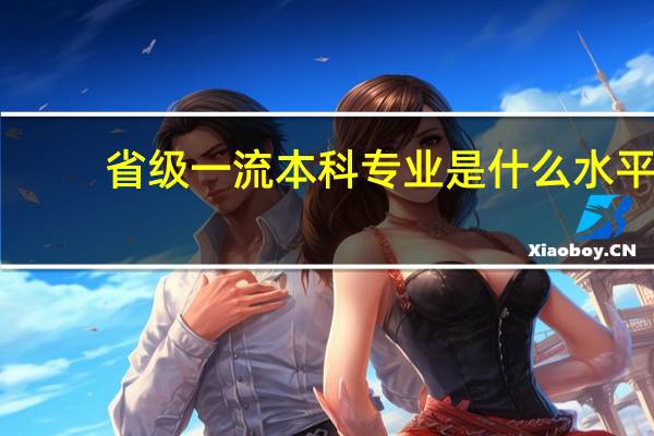 省级一流本科专业是什么水平
