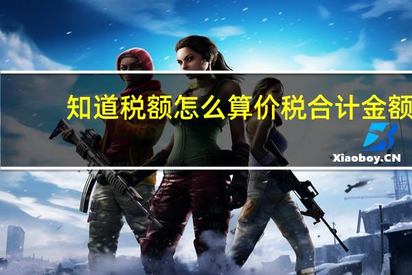 知道税额怎么算价税合计金额