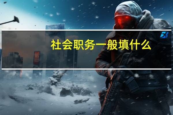 社会职务一般填什么