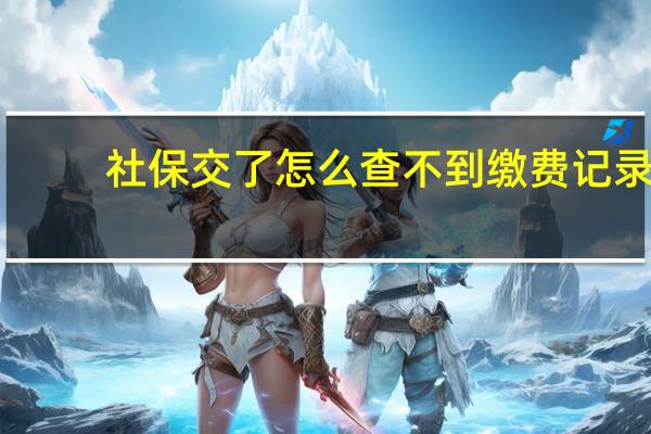 社保交了怎么查不到缴费记录