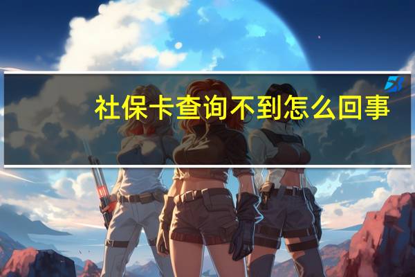 社保卡查询不到怎么回事