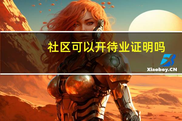 社区可以开待业证明吗