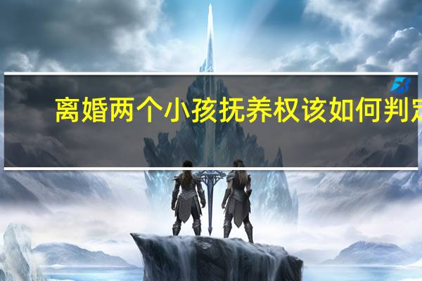 离婚两个小孩抚养权该如何判定