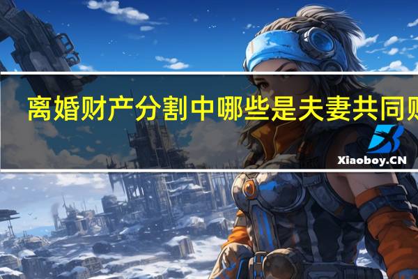 离婚财产分割中哪些是夫妻共同财产