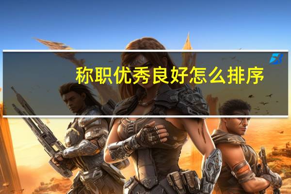 称职优秀良好怎么排序