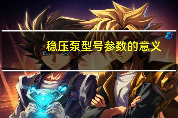 稳压泵型号参数的意义