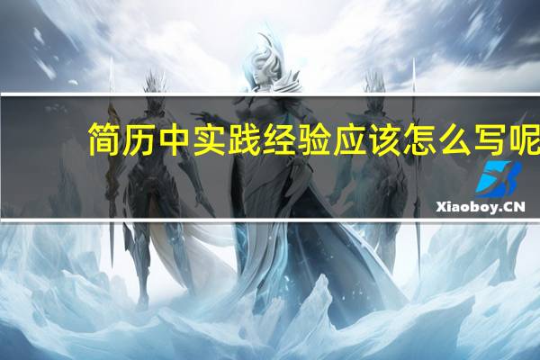 简历中实践经验应该怎么写呢
