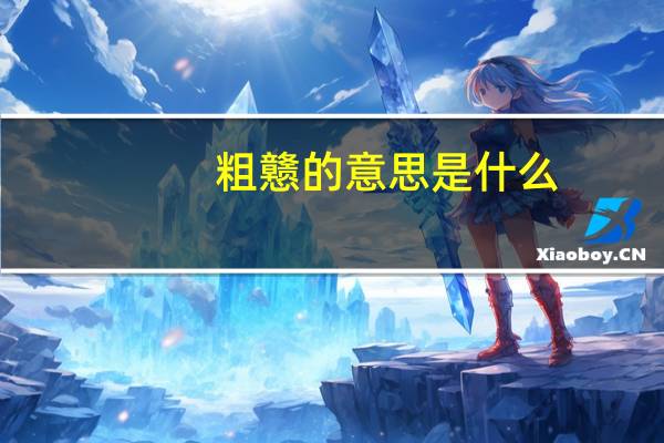 粗戆的意思是什么